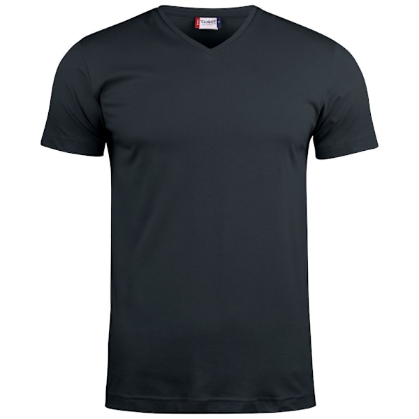 Clique Unisex V-ringad T-shirt i bomull, svart, storlek XL Black XL