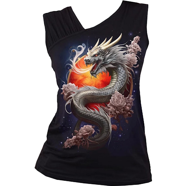 Spiral Dam/Dam Sun Dragon Ärmlös Tank Top XXL Svart Black XXL