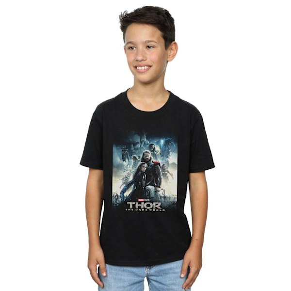 Marvel Studios Boys Thor The Dark World Poster T-Shirt 7-8 år Black 7-8 Years