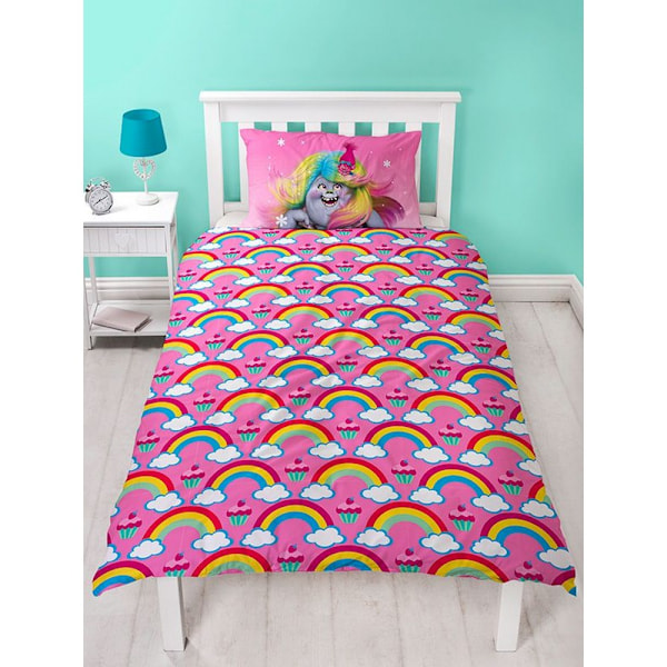 Trolls Dreams Rainbow Påslakanset Enkelsäng Rosa/Blå Pink/Blue Single