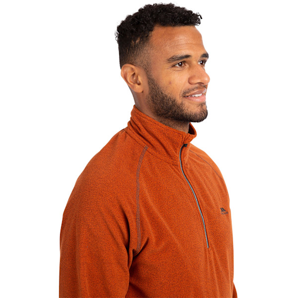 Trespass Mens Keynote Anti Pilling 1/4 Zip Fleece Top L Burnt O Burnt Orange L