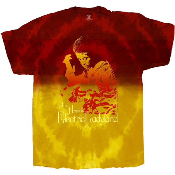 Jimi Hendrix Unisex Adult Electric Ladyland Tie Dye T-Shirt XXL Red/Yellow XXL