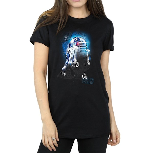 Star Wars Dam/Damer The Last Jedi R2-D2 Borstad Bomull Boyf Black L