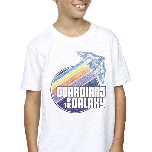 Guardians Of The Galaxy Boys Badge Rocket T-Shirt 3-4 Years Whi White 3-4 Years