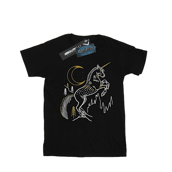 Harry Potter Boys Unicorn Line Art T-shirt 9-11 år Svart Black 9-11 Years