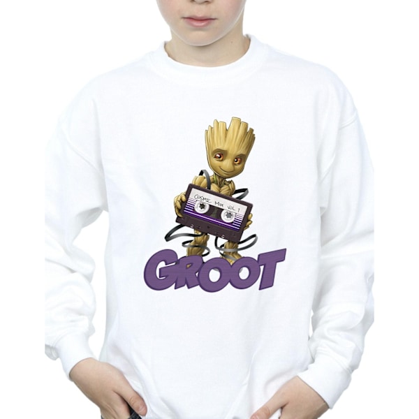 Guardians Of The Galaxy Boys Groot Kassett Sweatshirt 5-6 År White 5-6 Years