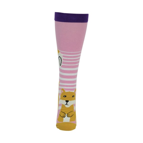 HyFASHION Adults Mr Foxy Socks (paket med 2 par) 4-8 UK Blue/Pi Blue/Pink/Orange 4-8 UK