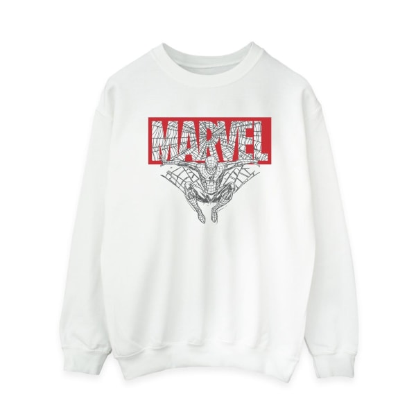 Marvel Womens/Ladies Spider Man Logo Röd Sweatshirt L Vit White L