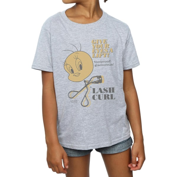 Looney Tunes Girls Tweety Pie Lash Curl Bomull T-shirt 5-6 år Sports Grey 5-6 Years