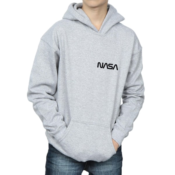 NASA Boys Modern Logo Chest Hoodie 7-8 år Sports Grey Sports Grey 7-8 Years