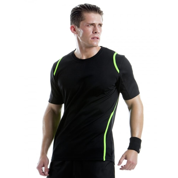 Gamegear® Cooltex® Kortärmad T-shirt / Herr Sportkläder L Bl Black/Flourescent Lime L