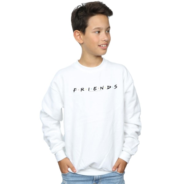 Friends Boys Text Logo Sweatshirt 7-8 år Vit White 7-8 Years