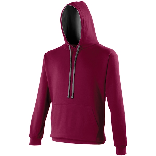 Awdis Varsity Hooded Sweatshirt / Hoodie M Burgundy/Charcoal Burgundy/Charcoal M