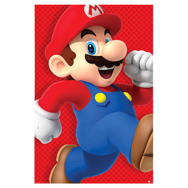 Super Mario Poster One Size Röd/Blå Red/Blue One Size