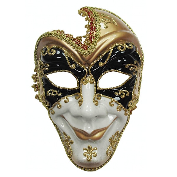 Bristol Novelty Unisex Vuxen Helmask Man Mask En Storlek Svart Black/White/Gold One Size