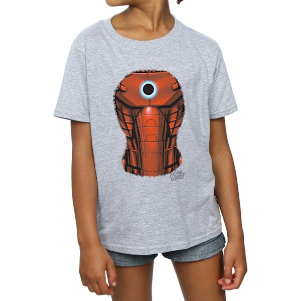 Marvel Girls Iron Man Bröstbild Bomull T-shirt 7-8 År Sportgrå Sports Grey 7-8 Years