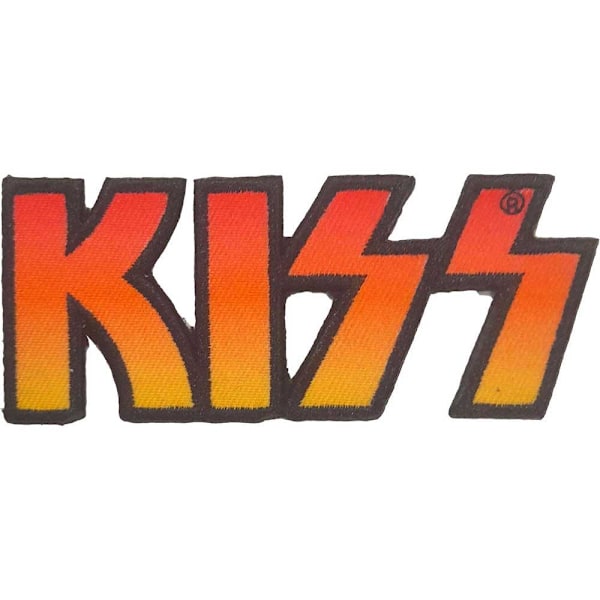 Kiss Logo Cut Out Strykjärn På Patch En Storlek Orange/Gul/Svart Orange/Yellow/Black One Size