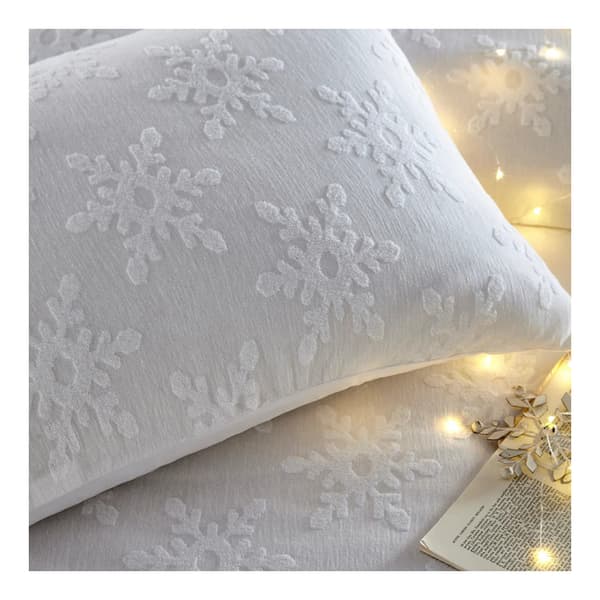 Furn Tuftad Snöflinga Påslakanset King Vit White King