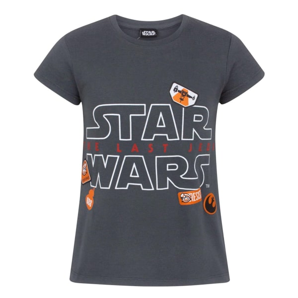 Star Wars: The Last Jedi Girls Badge T-shirt 11-12 Years Grey Grey 11-12 Years