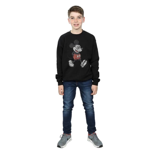Disney Boys Walking Mickey Mouse Bomullströja 12-13 År Black 12-13 Years