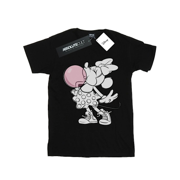 Disney Dam/Kvinnor Minnie Mouse Tuggummi Bubbla Bomull Boyfriend T-shirt Black L