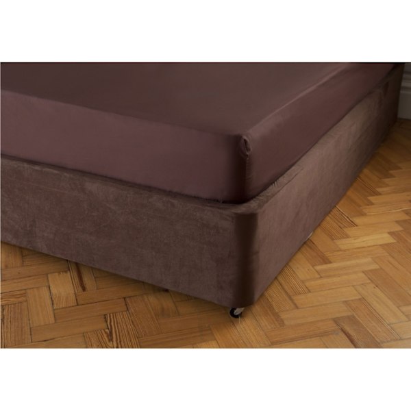 Belledorm Faux Suede Divan Base Wrap (19in) Dubbel Choklad Chocolate Double