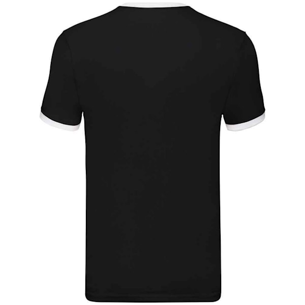 Fruit of the Loom Mens Ringer Contrast T-Shirt S Svart/Vit Black/White S