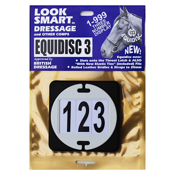 Equidisc 3 Nummerbricka En Storlek Vit White One Size