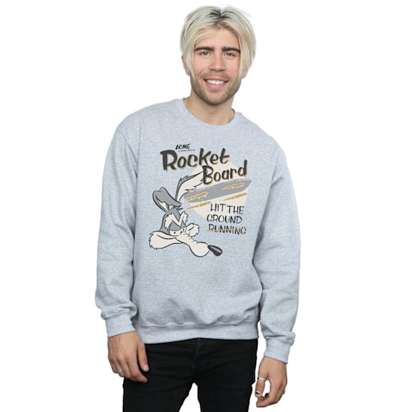 Looney Tunes Mens Wile E Coyote Rocket Board Sweatshirt L Sport Sports Grey L