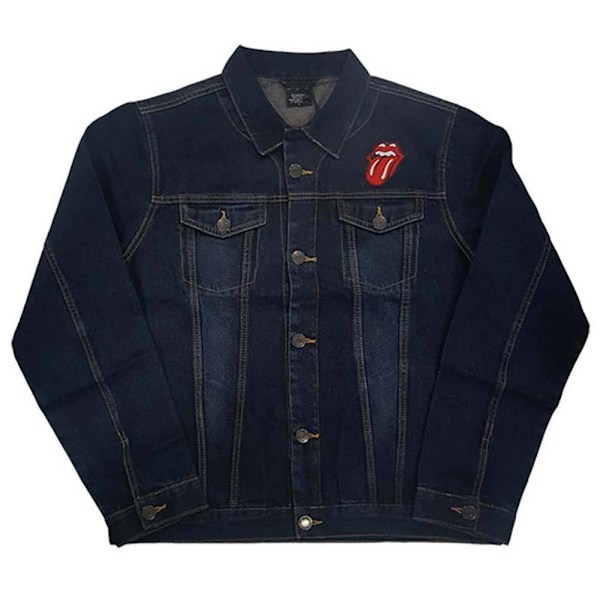 The Rolling Stones Unisex Adult Classic Tongue Denim Jacket S D Denim Blue S