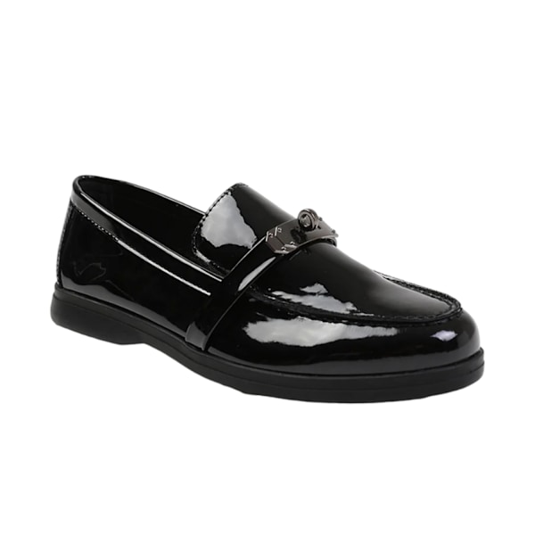 Where's That From Monaco Metalldetalj Breda Loafer för Kvinnor/Damer Black Patent 4 UK Wide