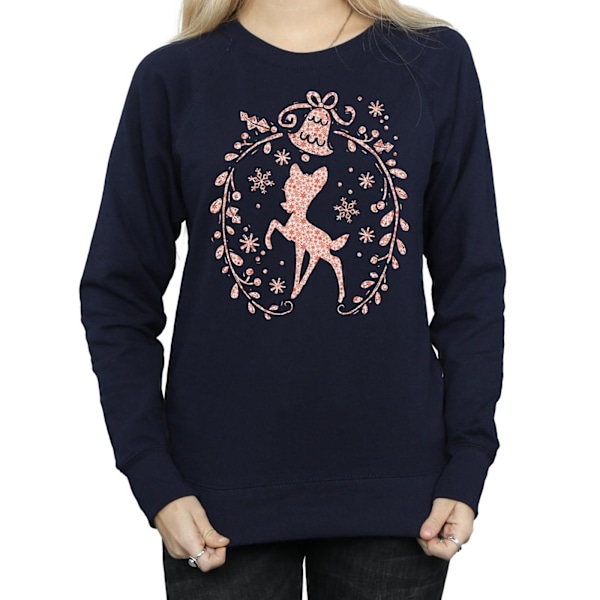 Disney Dam/Damer Bambi Julkrans Sweatshirt L Marinblå B Navy Blue L