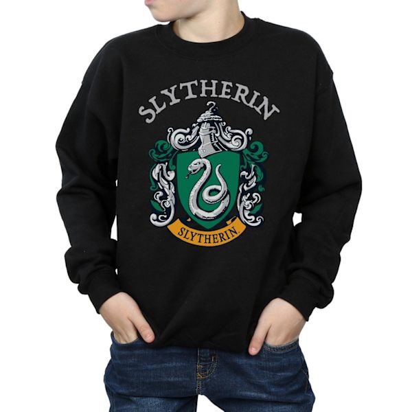 Harry Potter Pojkar Slytherin Crest Sweatshirt 7-8 År Svart Black 7-8 Years