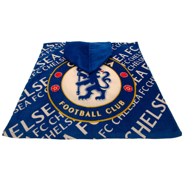 Chelsea FC Barn-/Barnhanddukar Poncho med huva One Size Roya Royal Blue/White One Size