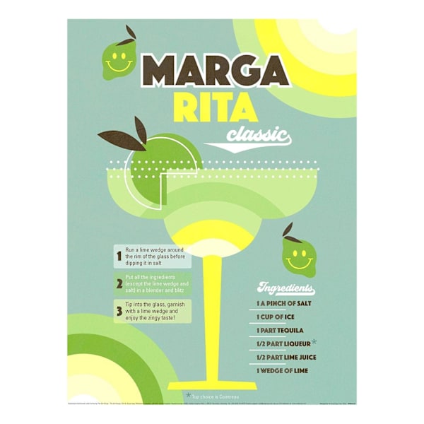 Dominique Vari Margarita Poster 40cm x 30cm Blå/Grön/Gul Blue/Green/Yellow 40cm x 30cm