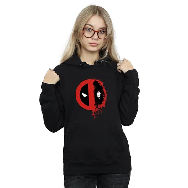 Marvel Dam Deadpool Split Splat Logo Hoodie M Svart Black M