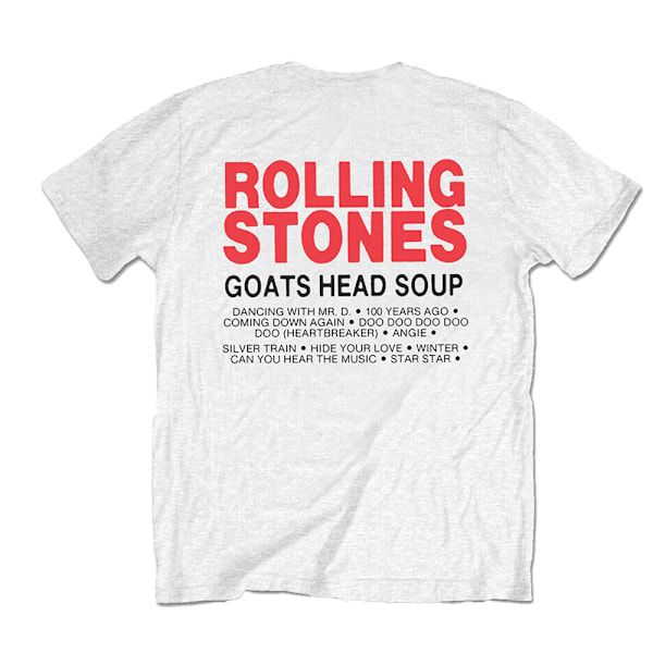 The Rolling Stones Unisex Adult Goat Head Soup Track List T-Shirt White M