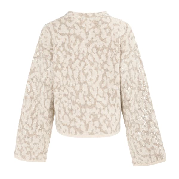 Biba Dam Leopardmönstrad Tröja 8 UK Beige/Grå Beige/Grey 8 UK