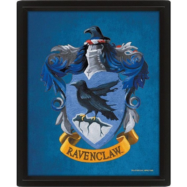 Harry Potter Färgglad Crest Ravenclaw 3D Print 10in x 8in Blå Blue/Bronze 10in x 8in