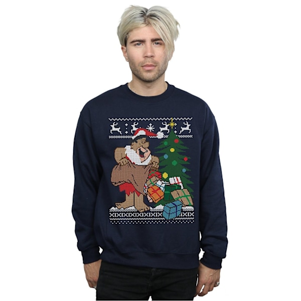 The Flintstones Herr Jul Fair Isle Sweatshirt XL Marinblå Navy Blue XL