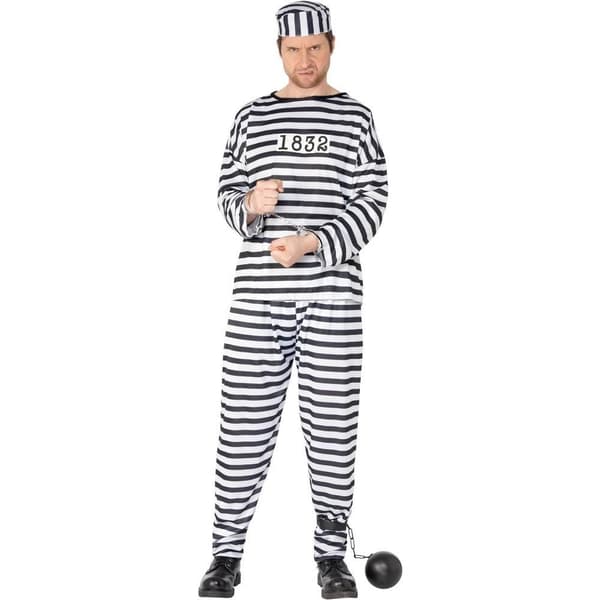Smiffys Fångdräkt för män M Vit White M