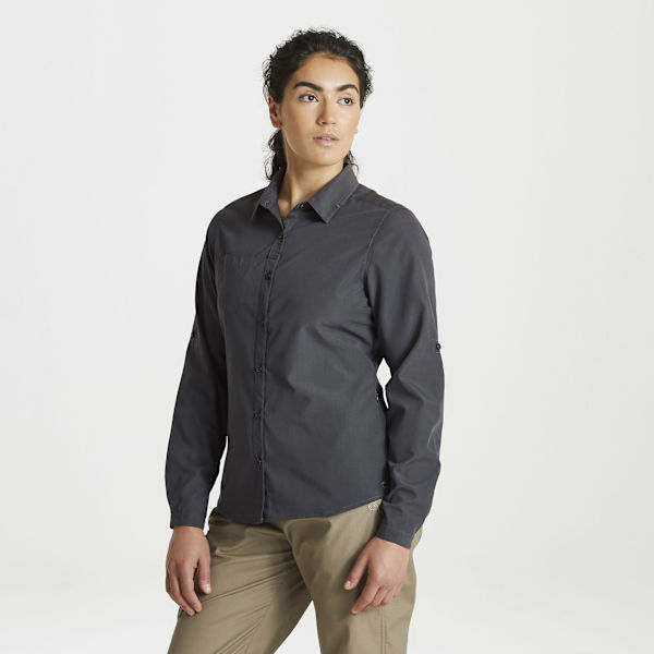 Craghoppers Womens/Ladies Expert Kiwi Long-Sleeved Shirt 14 UK Carbon Grey 14 UK