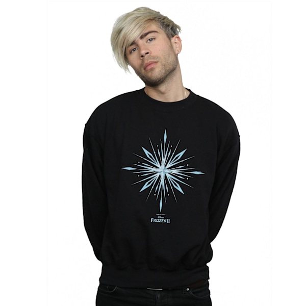 Disney Mens Frozen 2 Elsa Signature Snowflake Sweatshirt 4XL Svart Black 4XL