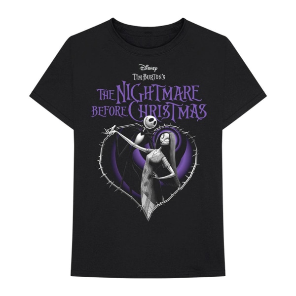 Nightmare Before Christmas Unisex Adult Heart T-Shirt XXL Svart Black XXL