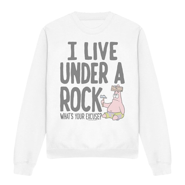 SvampBob Fyrkant Unisex Vuxen Under En Sten Sweatshirt L Vit White L