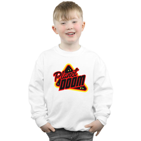 Ready Player One Boys Planet Doom Logo Sweatshirt 7-8 år Vit White 7-8 Years