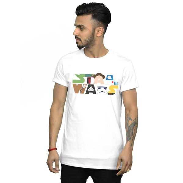 Star Wars Herr Karaktärslogotyp T-shirt L Vit White L
