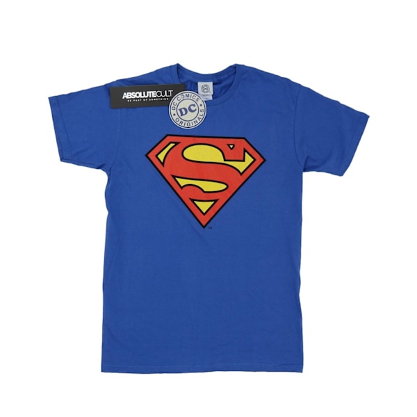 DC Comics Pojkars Superman Logotyp T-shirt 7-8 År Royal Blå Royal Blue 7-8 Years