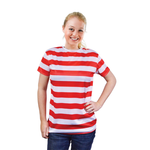 Bristol Novelty Randig T-shirt dam/dam One Size Röd/Vit Red/White One Size