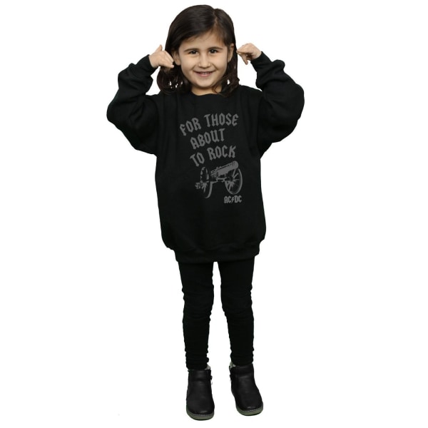 AC/DC Girls For Those About To Rock Cannon Sweatshirt 9-11 år Black 9-11 Years